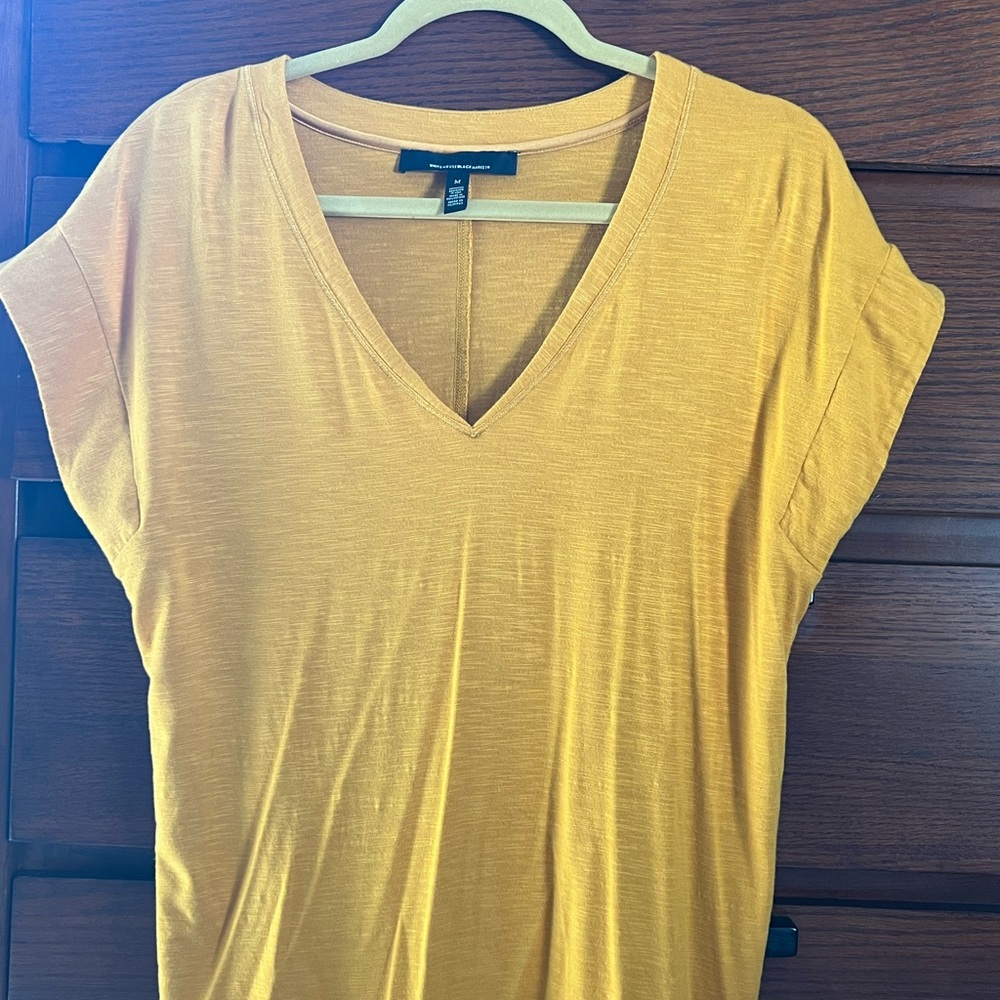 WHBM Women's Yellow V-Neck Top